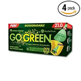 Perf Go Green TT13  13-Gallon Dispenser Tall Kitchen Bag With Handles (Pack of 4)