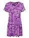 CTC Womens V Neck Short Sleeve Tie Dye Pleats Tunic Top