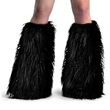 Women's Boot COVERS Sexy Faux Fur Boot SLEEVE Theatre Costumes Accessory Black