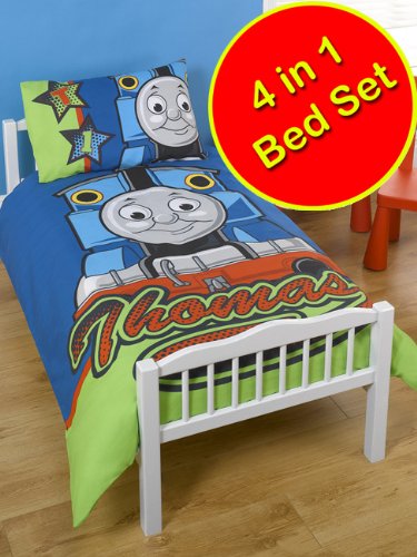 Thomas & Friends Steam 4 in 1 Junior Bed Set (Duvet+Pillow+Covers)