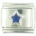 Jewelry : Silver Star Blue Italian Charms Bracelet Link