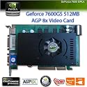 Nvidia Geforce 7600gs 7600 Gs 512mb Ddr2 AGP 8x/4x Video Card ( DVI / VGA / S-video )