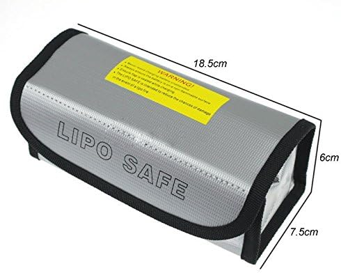 HOBBYSUNRISC Fireproof Explosionproof Lipo Battery Safe Bag Lipo Battery Guard Safe Bag Pouch Sack for Charge &amp; Storage 185x75x60mm Large size