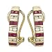 14K Yellow Gold 1/4 ct. Diamond with Alternating 5/8 ct. Square Shaped Ruby Earrings