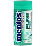 IMAGE OF Mentos Sugar free Pure Fresh Chewing Gums, Winter Green Flavor - 15 Pieces/Bottle, 10 ea