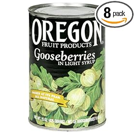 Oregon Fruit Gooseberries in Light Syrup, 15-Ounce Cans (Pack of 8)