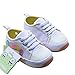 Kuner Baby Girls White Canvas Rubber Sole Sweet Sneaker Outdoor First Walkers Shoes (12.5cm(6-12months))