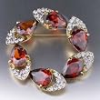 Swarovski Crystal Golden Circle July Birthstone Brooches