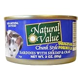 Natural Value Cat Food, Chunk Style Sardines with Shrimp and Crab, 3-Ounce Cans (Pack of 24)