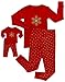 Leveret Girls Matching Doll & Kid Snowflake 2 Piece Pajama Christmas 100% Cotton (2-10 Years)