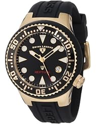 Swiss Legend Womens 11044D-YG-01 Neptune Black Dial Black Silicone Watch