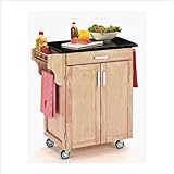 Home Styles Furniture Natural Kitchen Cart with Granite Top