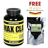 Primaforce Max CLA 180 Softgels + Free 25 Grams Raspberry Ketones Powder