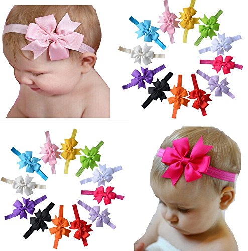 Qandsweet Baby Girl s Headbands Hair Bow (12 Pack)