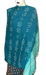 Folk Shawls Tie Dye Wool Girlfriend Gift India Dresses 80 x 35 inches (tdswl285)