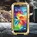 ELECDAY Newest Extreme Shockproof Waterproof Dust/Dirt/snow Proof Armor Tank Aluminum Metal Gorilla Glass Military Heavy Duty Protector Cover Hard case for Samsung Galaxy S5 (Gold)