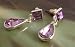 Fashion earrings 759 lilac drops on silver colour metal