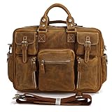 Vincenzio Fine Grain Heavy Duty Leather Men’s Briefcase Messenger Laptop Bag Review thumbnail