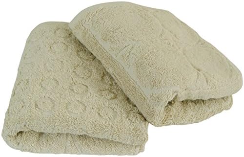 TWL - Fad M Collection - 650 GSM Egyptian Cotton Hand Towel, Crème Brulee (Set of 2)