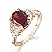 Yoursfs Kate Princess Style Ruby Engagement Rings Arounded with Tiny Crystal 18K Rose Gold Plated