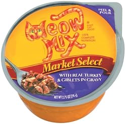 Meow Mix Market Select Cat Food with Real Turkey & Giblets in Gravy, 2.75-Ounce Packages (Pack of 24)