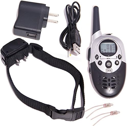 Hongbous 1000 Yard Hunting Rechargeable Wireless Remote Pet Dog Training Shock Collar with 4 Levels of Intensity and Bright Screen LCD Display