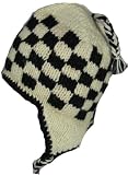 Wool Chullo Fleece Lined Ski Hat Toque with Ear Flaps Winter Knit Beanie Mountaineering Skull Cap