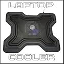 Aya-Media [0878] Alu Notebook Lüfter / Kühler schwarz X-Formig mit Beleuchtung (Blau) Lüfter-Regler und USB Port