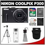 Nikon Coolpix P300 12.2 MP Digital Camera (Black) with 16GB Card + Battery  ....