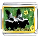 Gold Plated Wildlife Skunk Photo Italian Charm Bracelets