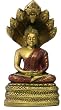 Small Naga Buddha, Gold and Red Finish