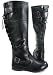 Back Lace Military Combat Biker Boots Black Womens