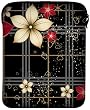 8 - 10 inch Red Flowers on Black Plaid Netbook Laptop Sleeve Slip Case Pouch Bag for Apple iPad 1 iPad 2 / most of Acer ASUS Dell HP Sony Toshiba