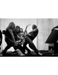 Single Detail Page Misc: Van Halen, Eddie Van Halen, Alex Van Halen, David Lee Roth, and Wolfgang Van Halen Black and White 8x10 Photo - Payless Photos