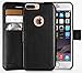 LUPA Wallet case for iPhone 7 Plus, Durable and Slim, Lightweight, Magnetic Closure, Faux Leather, Black