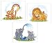 Jungle Theme Childrens Wall Art, Kids Wall Art, Nursery Set - Giraffes, Lions, Elephants - Three 11" X 14" Prints