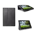 GreatShield Leather Folio Case Cover for Asus Eee Pad Transformer TF-101 with Stand (Black)