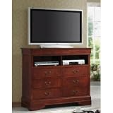 TV Dresser Stand Louis Philippe Style in Cherry Finish