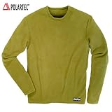 TAIGA Polartec Microfleece Crewneck - Men's Long-Sleeved Fleece Shirt Pullover, Moss, MADE IN CANADA