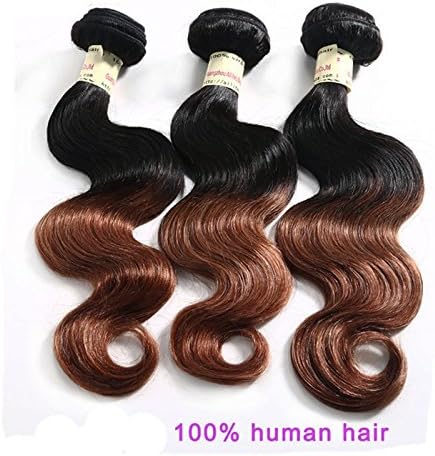New Arrival Clip in Ombre Hair Extensions Body Wave 100% Brazilian Virgin Human Hair 7pcs 70g (22 inch, #1b-gold30)
