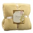 JS Sanders Super Soft Coral Fleece Blanket Queen Size, Camel