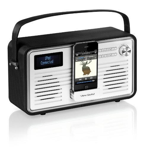 View Quest RETROWF-BK/C Retro Internet Radio (Wifi, DAB, DAB+ and FM) with iPhone and iPod Speaker - Black/Cream