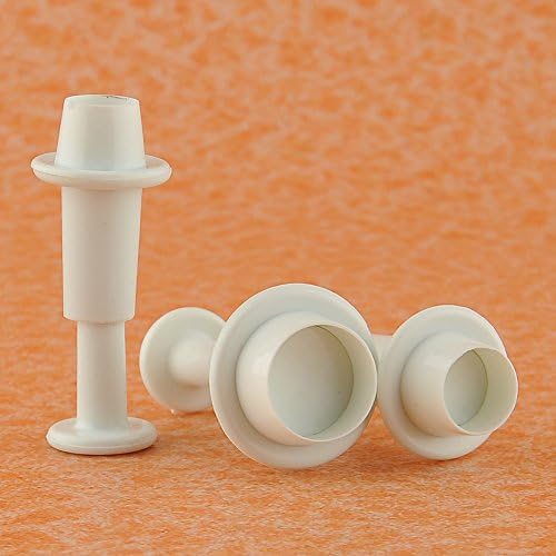 Soledi New 3pcs Cute Round Dot Circle Cake Chocolate Fondant Jelly Cooking Making Mold Mould Plunger Cutter Maker Cookie Tool Set Hot