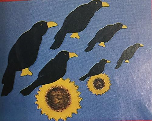 Unpainted Wood Crows and Sunflowers