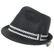 New PP Waterproof Stingy Brim Fedora Trilby Hat Black - Medium