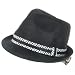 New PP Waterproof Stingy Brim Fedora Trilby Hat Black - Medium