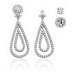 14K White Gold 1 ct. Diamond Detachable Teardrop Earring Jackets