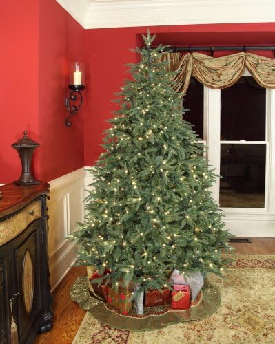 6.5' Full Pre-Lit Blue Aspen Fir Tree, 550 Warm White LED Lights