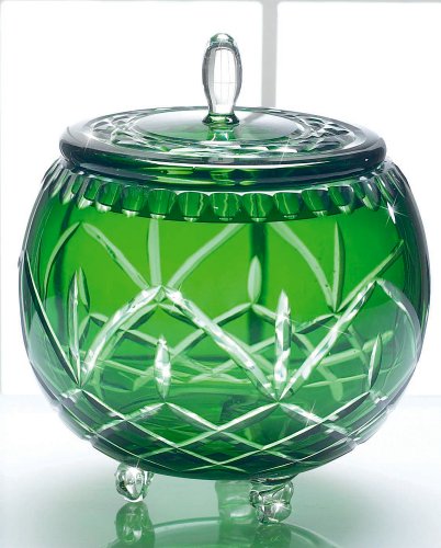 Best Cheap Glass Etched Green Bowl With Lid