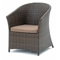 Belardo MINOIS Sessel Lounge Gartensessel aus Kunstfasergeflecht inklusive Auflage Braun